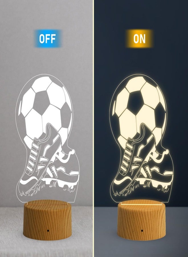 GIFTMEBAZAR 3D Illusion Football with Shoes Night Lamp with Warm White Light & On/Off Touch Button | USB Powered | Birthday Gifts for Footballer | Football Player Gift Lamp - Image 3